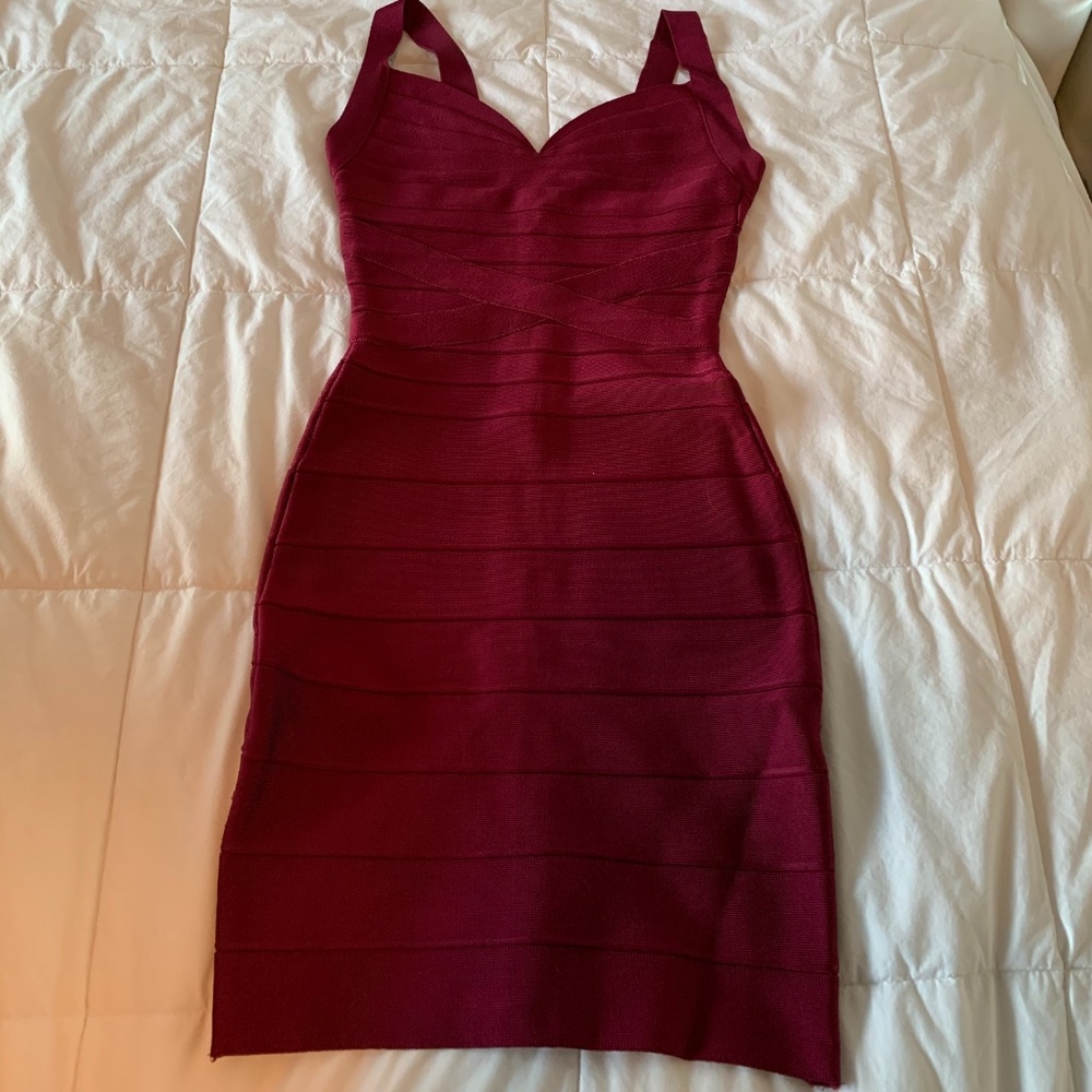 Herve Leger pink dress
